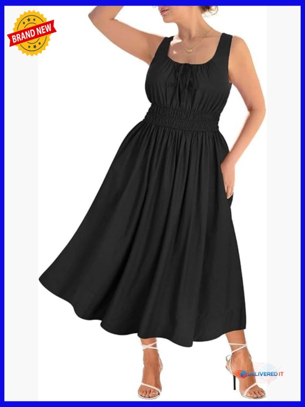Plus Size Maxi Dress Boho Spaghetti Strap Square Neck Beach Sundress